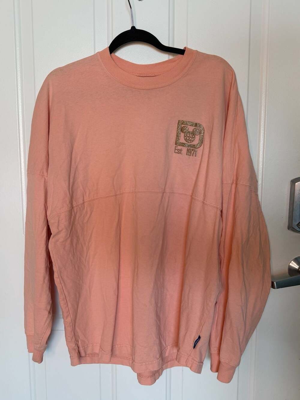 Disney Parks Spirit Jersey Size M Walt Disney World Peach Rose Gold Glitter